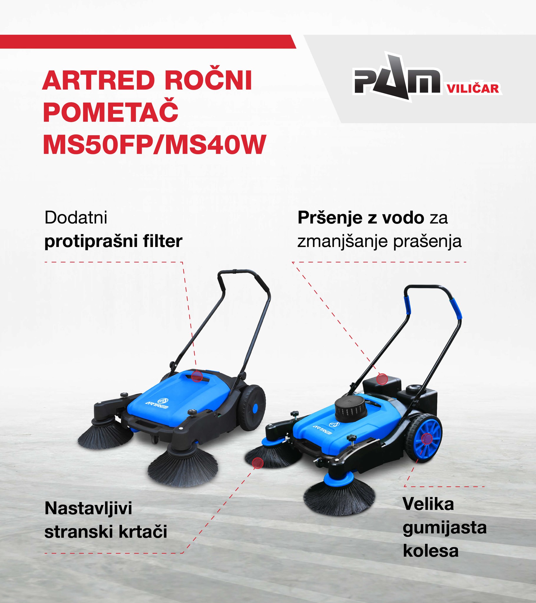 ARTRED ROČNI POMETAČ MS50FP/MS40W