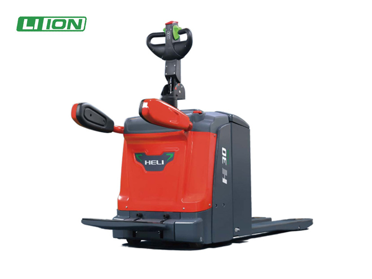 Električni paletni viličar HELI CBD20-A2FLIH z vozno platformo in Li-ion baterijo.