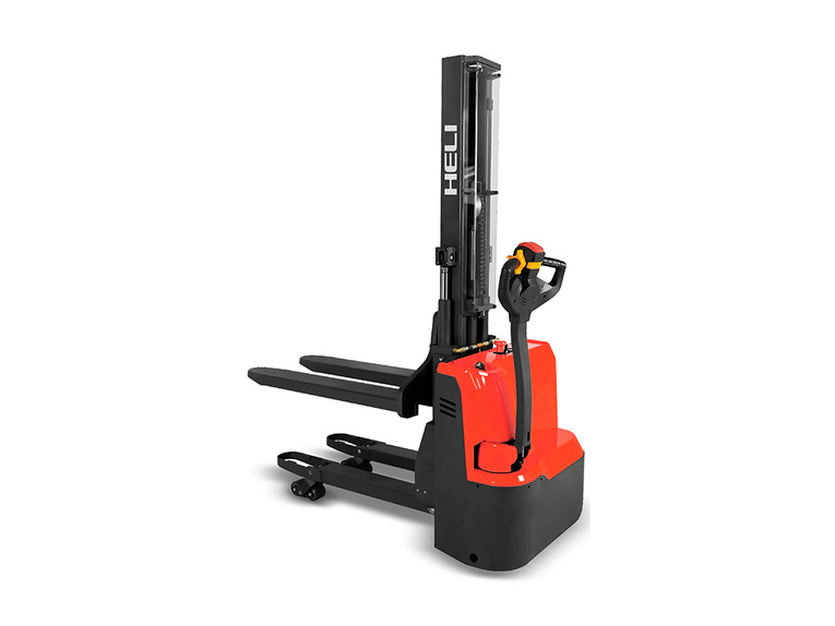 Električni paletni viličar kompaktne zasnove, še vedno vodljiv in varen. Z inicialnim dvigom.